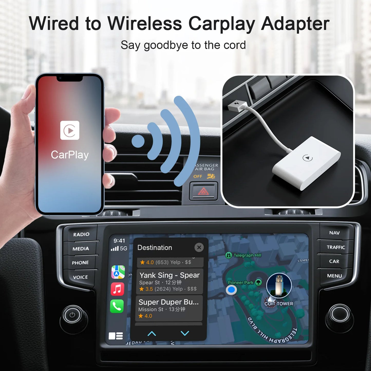 Wireless CarPlay Adapter For Android & Apple